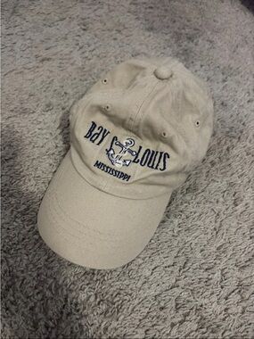 Source Unknown Bay Louis Anchor Cap - Beige with Navy Embroidery